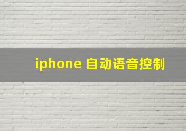 iphone 自动语音控制